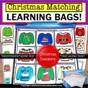 Christmas Sweater Match Pictures Learning Bag for Special Education and Reading